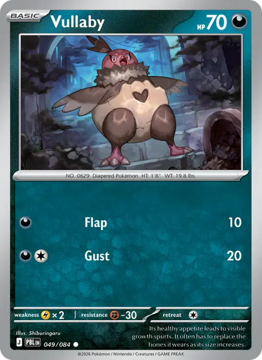 Vullaby Reverse Holo 049/84 Pitch Black Pokémon Card