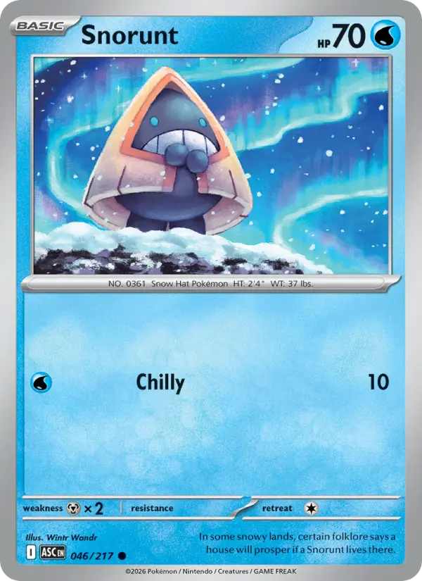 Snorunt Reverse Holo 046/217 Ascended Heroes Pokémon Card