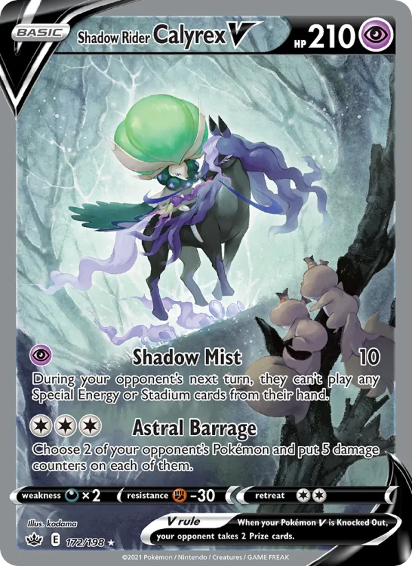 Shadow Rider Calyrex V Holo 172/198 Chilling Reign Pokémon Card