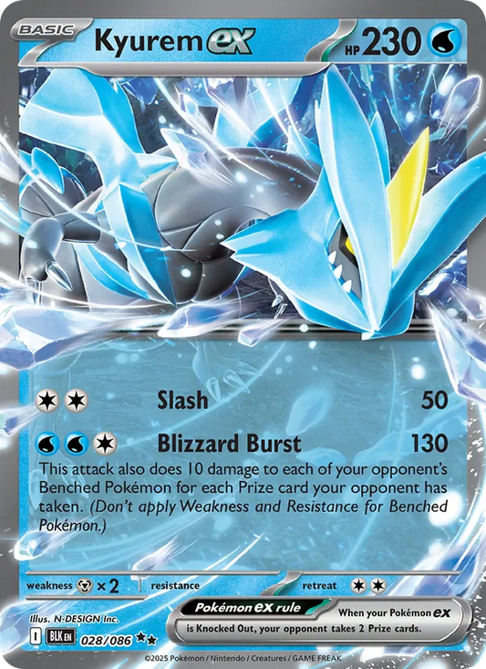Kyurem ex Holo 028/86 Black Bolt Pokémon Card
