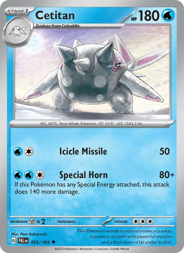 Cetitan Non-Foil 055/193 Paldea Evolved Pokémon Card