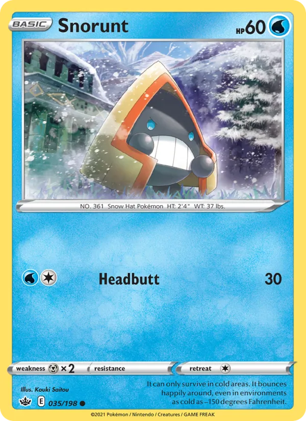 Snorunt Reverse Holo 035/198 Chilling Reign Pokémon Card