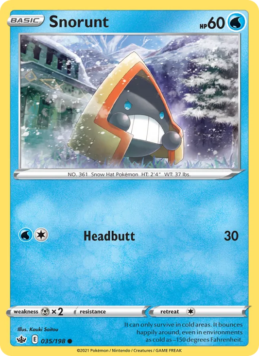 Snorunt Reverse Holo 035/198 Chilling Reign Pokémon Card