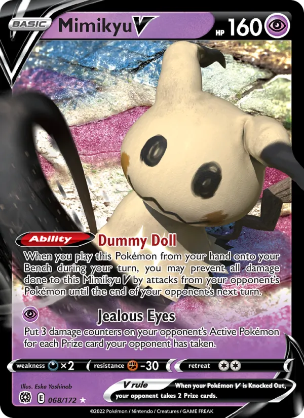 Mimikyu V Holo 068/172 Brilliant Stars Pokémon Card