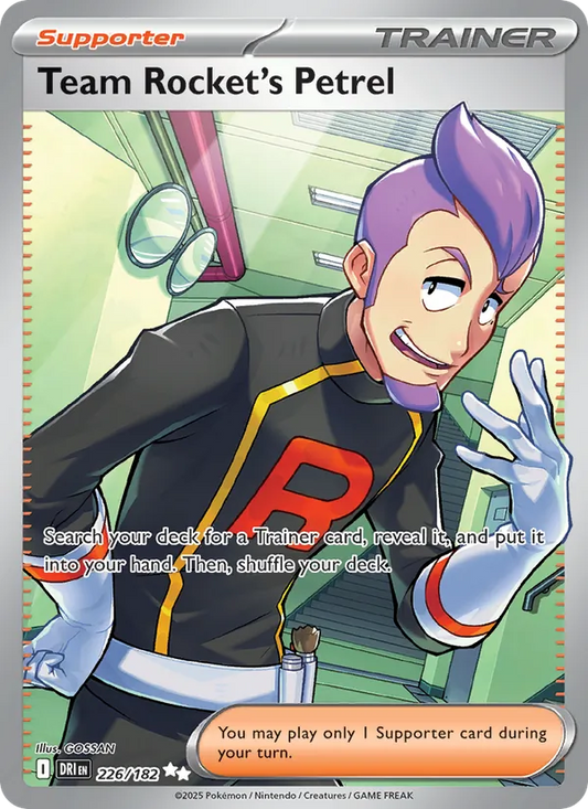 Team Rocket's Petrel Holo 226/182 Destined Rivals Pokémon Card