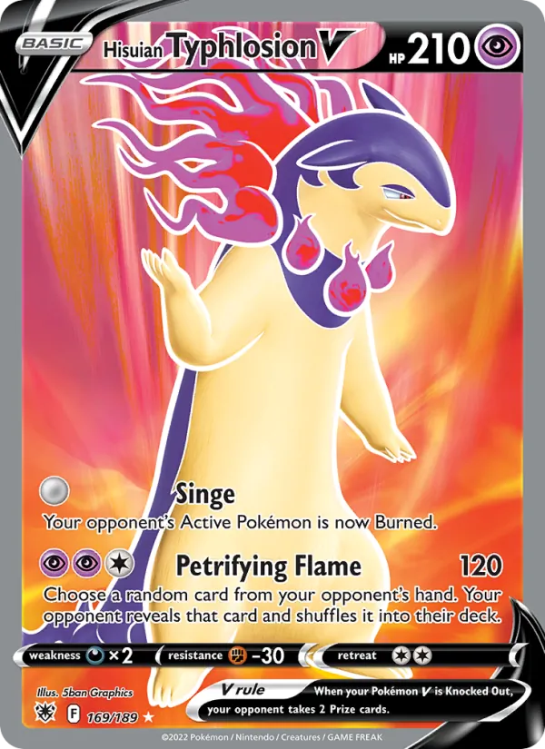 Hisuian Typhlosion V Holo 169/189 Astral Radiance Pokémon Card