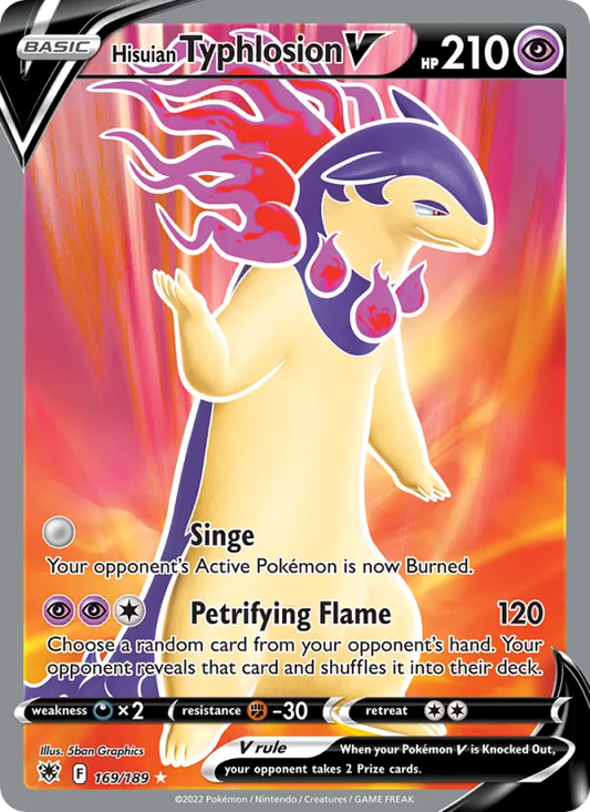 Hisuian Typhlosion V Holo 169/189 Astral Radiance Pokémon Card