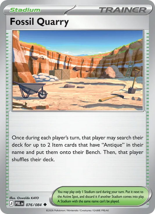 Fossil Quarry Normal 076/84 Pitch Black Pokémon Card