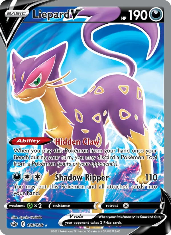 Liepard V Holo 180/198 Chilling Reign Pokémon Card