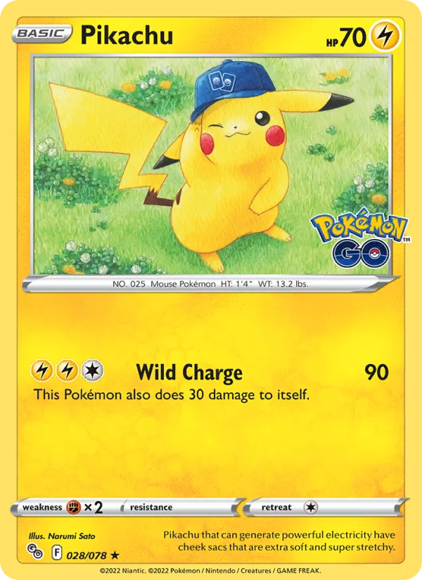 Pikachu Reverse Holo 028/78 Pokémon GO Pokémon Card