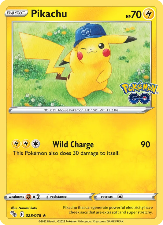 Pikachu Reverse Holo 028/78 Pokémon GO Pokémon Card