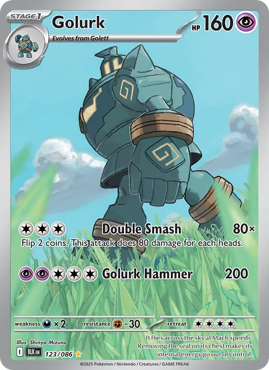 Golurk Holo 123/86 Black Bolt Pokémon Card
