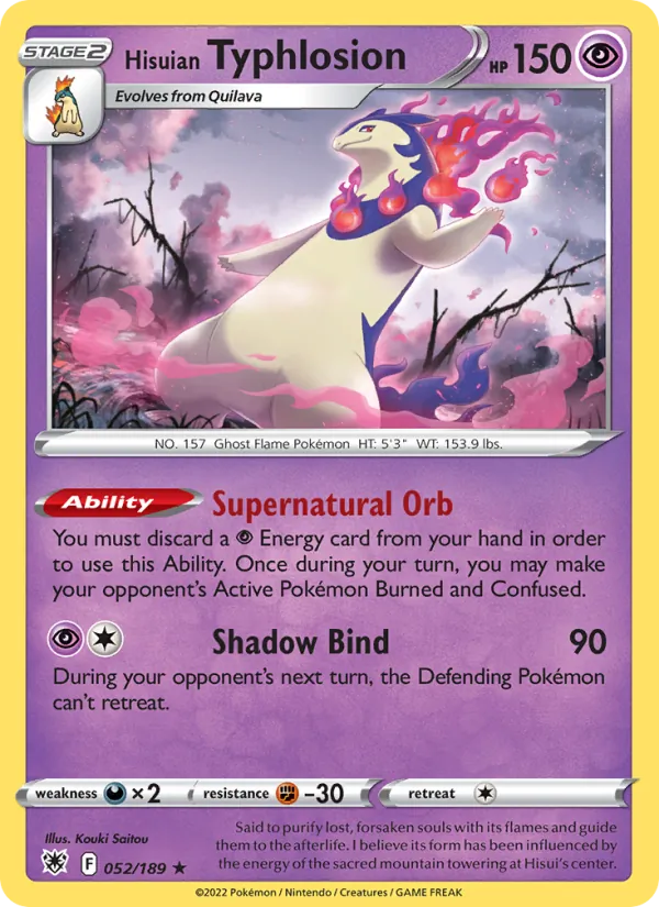 Hisuian Typhlosion Reverse Holo 052/189 Astral Radiance Pokémon Card