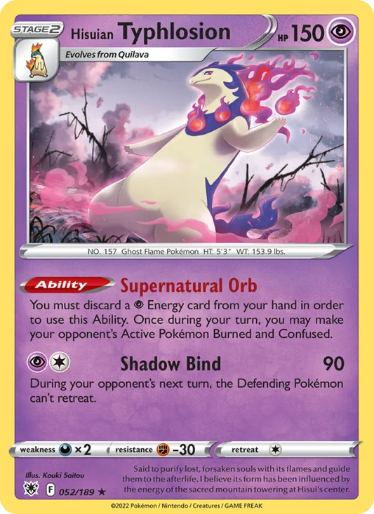 Hisuian Typhlosion Reverse Holo 052/189 Astral Radiance Pokémon Card