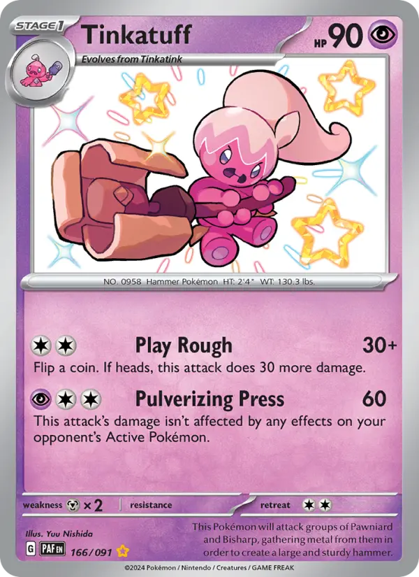Tinkatuff Holo 166/91 Paldean Fates Pokémon Card