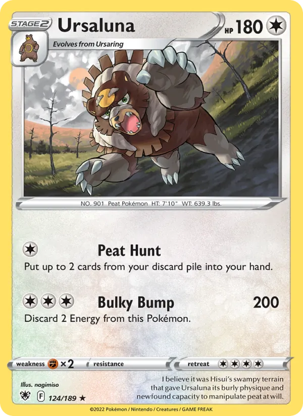 Ursaluna Reverse Holo 124/189 Astral Radiance Pokémon Card
