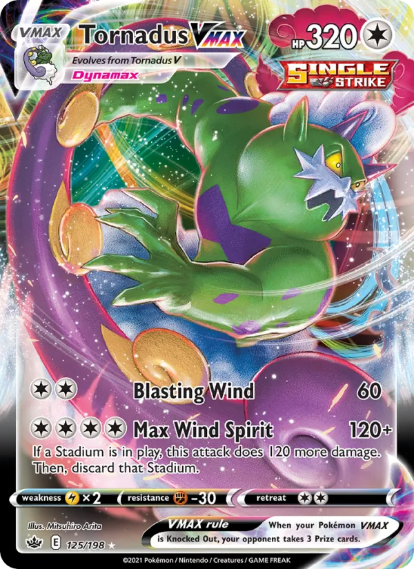 Tornadus VMAX Holo 125/198 Chilling Reign Pokémon Card