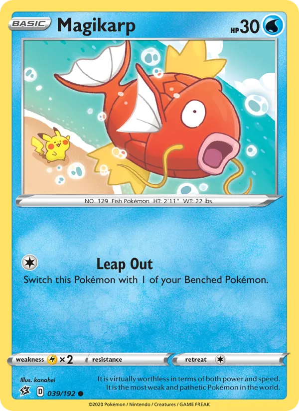 Magikarp Reverse Holo 039/192 Rebel Clash Pokémon Card