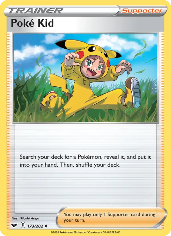 Poké Kid Reverse Holo 173/202 Sword & Shield Pokémon Card