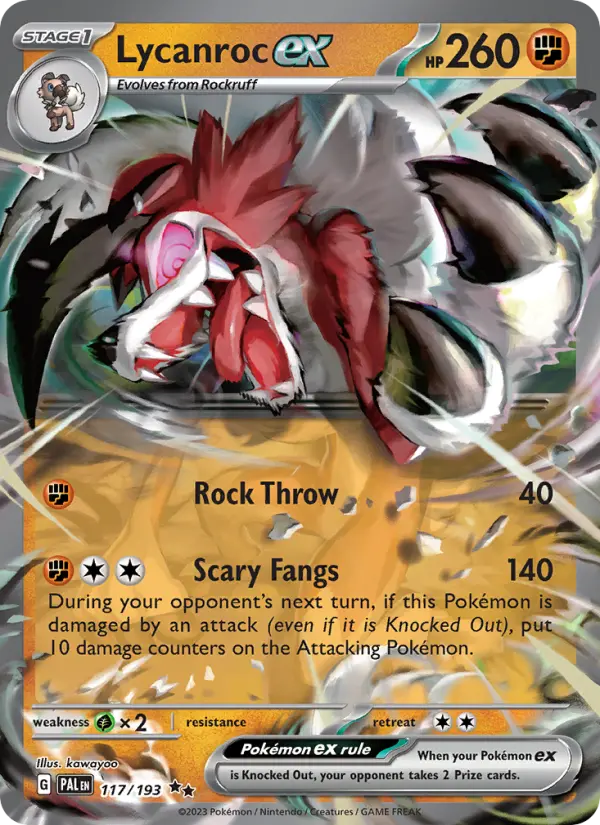 Lycanroc ex Holo 117/193 Paldea Evolved Pokémon Card