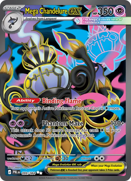 Mega Chandelure ex Holo 099/84 Pitch Black Pokémon Card