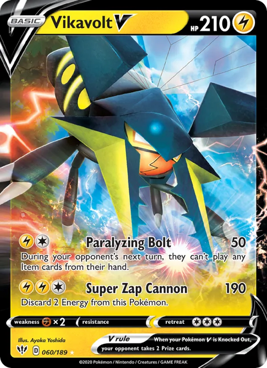 Vikavolt V Holo 060/189 Darkness Ablaze Pokémon Card