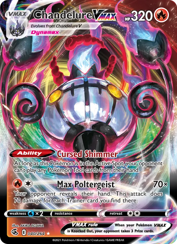 Chandelure VMAX Holo 040/264 Fusion Strike Pokémon Card