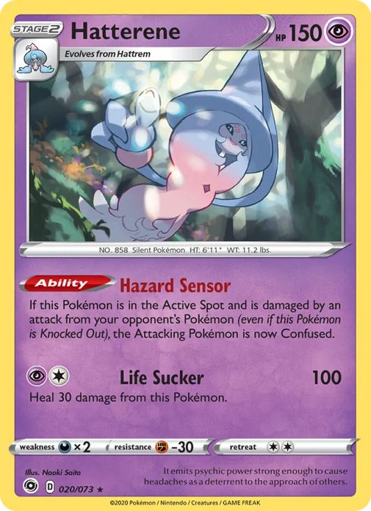 Hatterene Holo 020/73 Champion's Path Pokémon Card