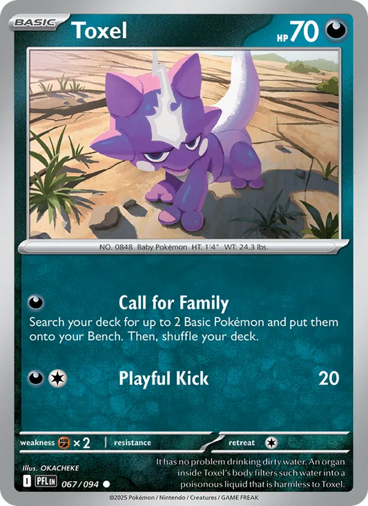 Toxel Non-Holo 067/94 Phantasmal Flames Pokémon Card