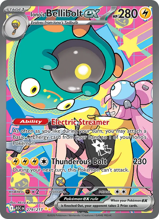 Iono's Bellibolt ex Holo 279/217 Ascended Heroes Pokémon Card