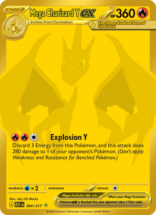 Mega Charizard Y ex Holo 294/217 Ascended Heroes Pokémon Card