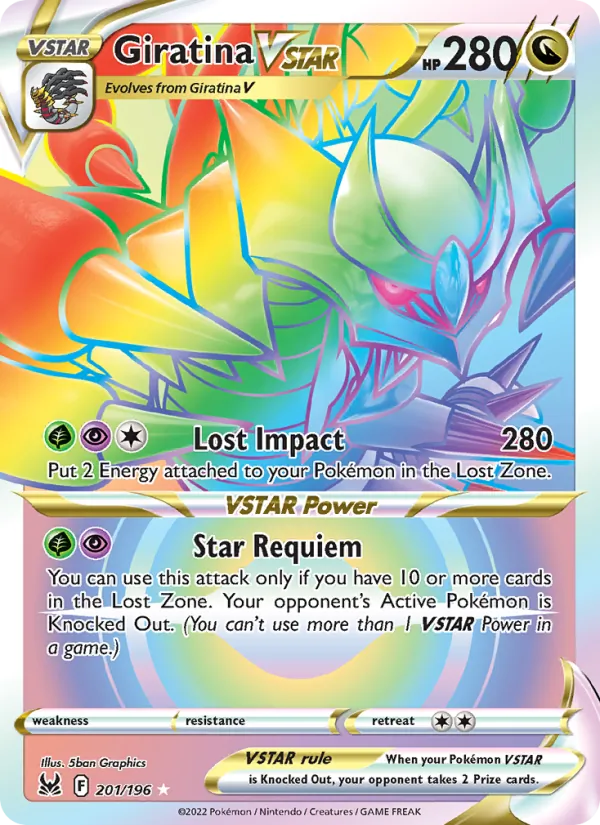 Giratina VSTAR Holo 201/196 Lost Origin Pokémon Card