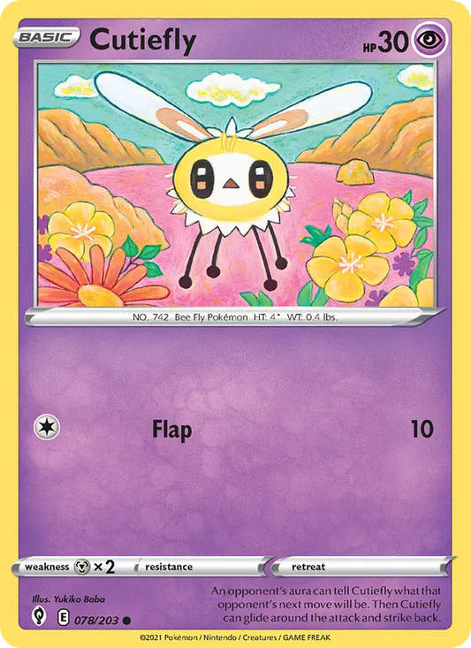 Cutiefly Normal 078/203 Evolving Skies Pokémon Card