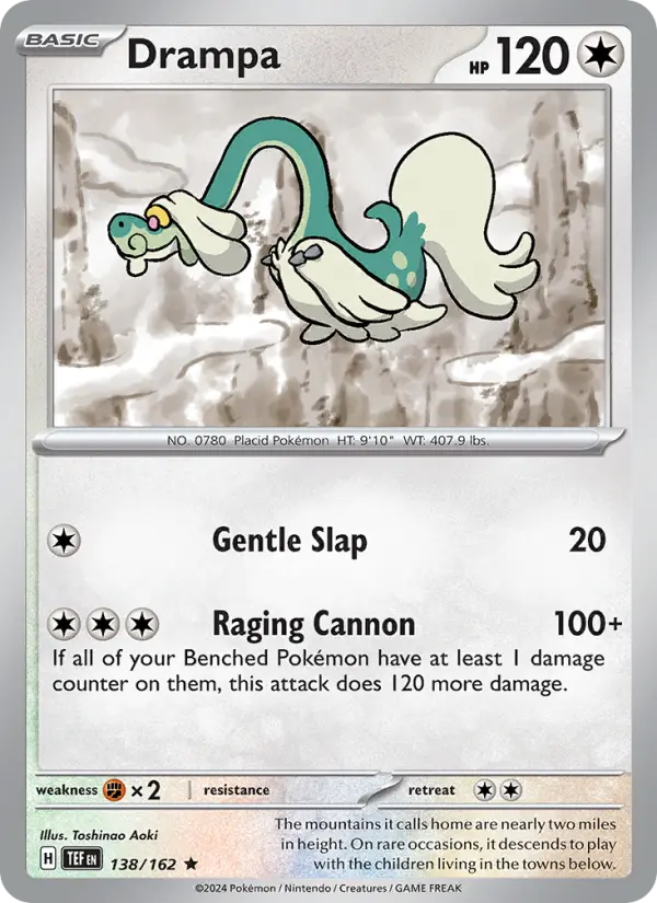 Drampa Reverse Holo 138/162 Temporal Forces Pokémon Card