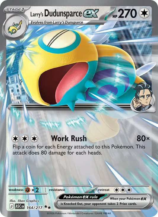 Larry's Dudunsparce ex Holo 164/217 Ascended Heroes Pokémon Card