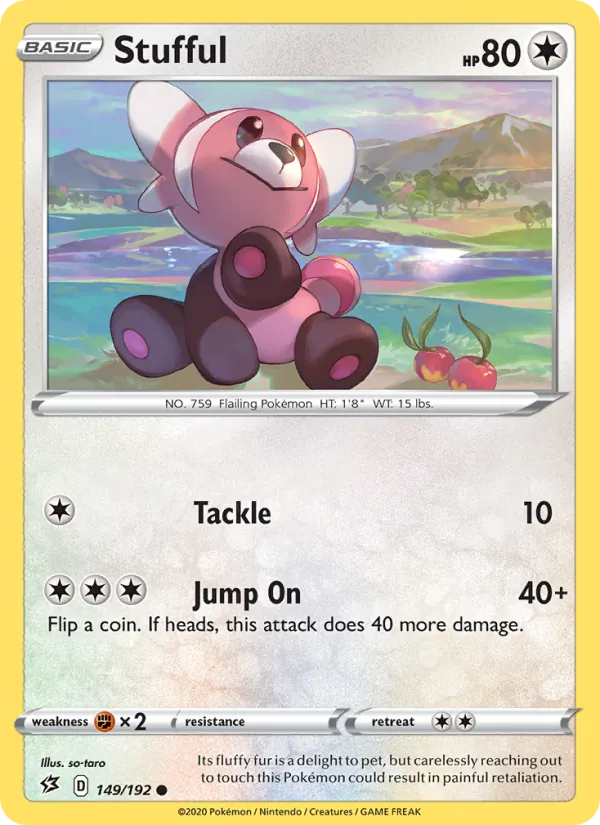 Stufful Reverse Holo 149/192 Rebel Clash Pokémon Card