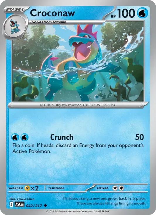 Croconaw Reverse Holo 042/217 Ascended Heroes Pokémon Card