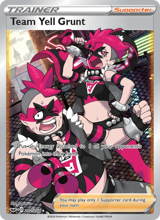 Team Yell Grunt Holo 202/202 Sword & Shield Pokémon Card