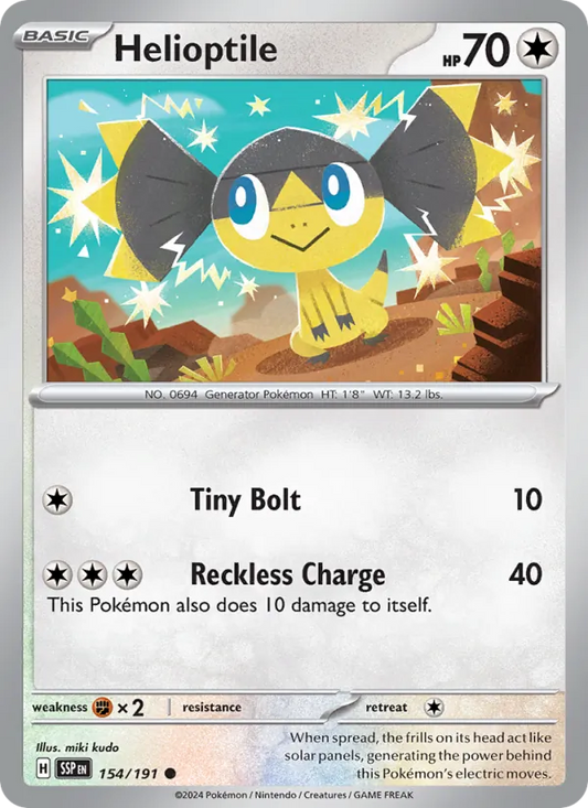 Helioptile Normal 154/191 Surging Sparks Pokémon Card