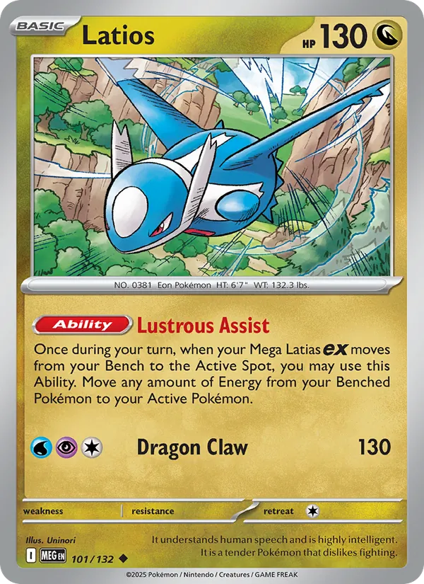 Latios Non-Holo 101/132 Mega Evolution Pokémon Card