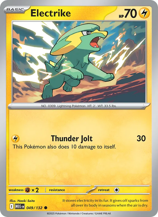 Electrike Normal 049/132 Mega Evolution Pokémon Card