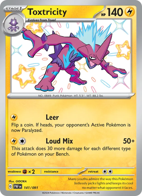 Toxtricity Holo 141/91 Paldean Fates Pokémon Card