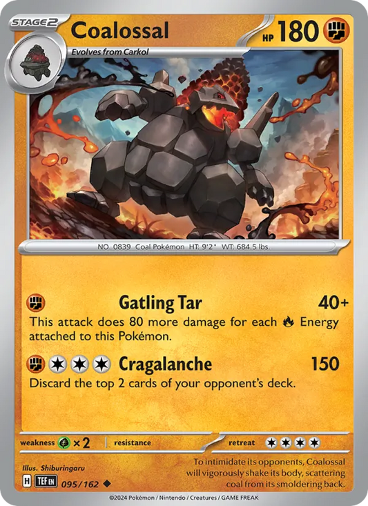 Coalossal Normal 095/162 Temporal Forces Pokémon Card