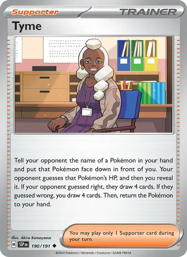 Tyme Reverse Holo 190/191 Surging Sparks Pokémon Card