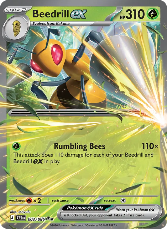 Beedrill ex Holo 003/86 Chaos Rising Pokémon Card