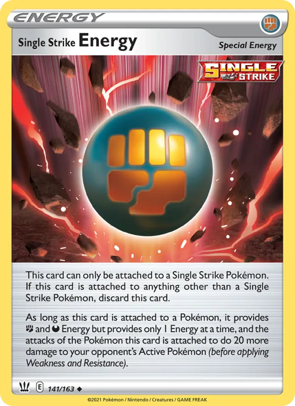 Single Strike Energy Reverse Holo 141/163 Battle Styles Pokémon Card