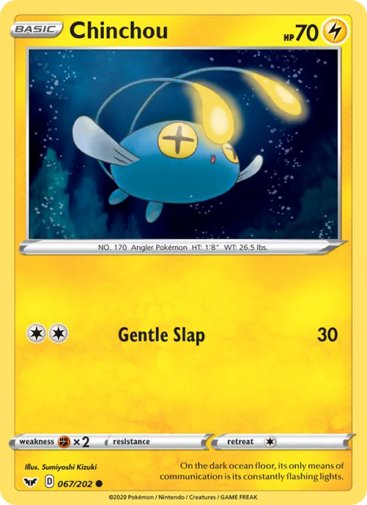 Chinchou Reverse Holo 067/202 Sword & Shield Pokémon Card