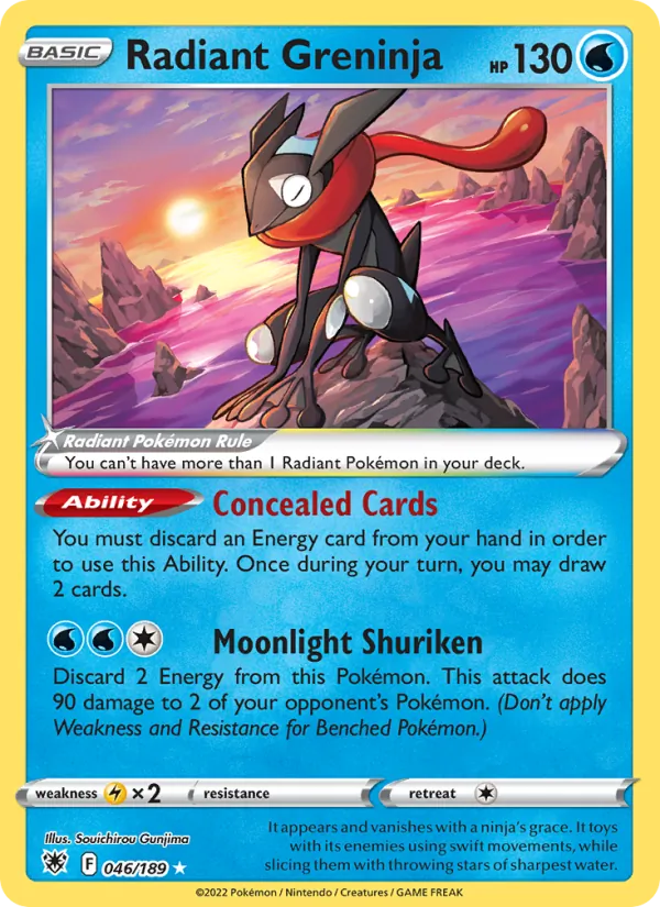 Radiant Greninja Holo 046/189 Astral Radiance Pokémon Card