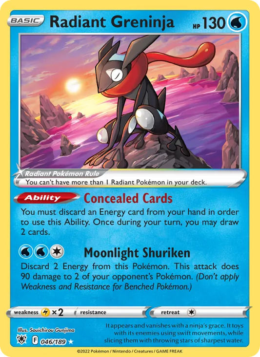 Radiant Greninja Holo 046/189 Astral Radiance Pokémon Card