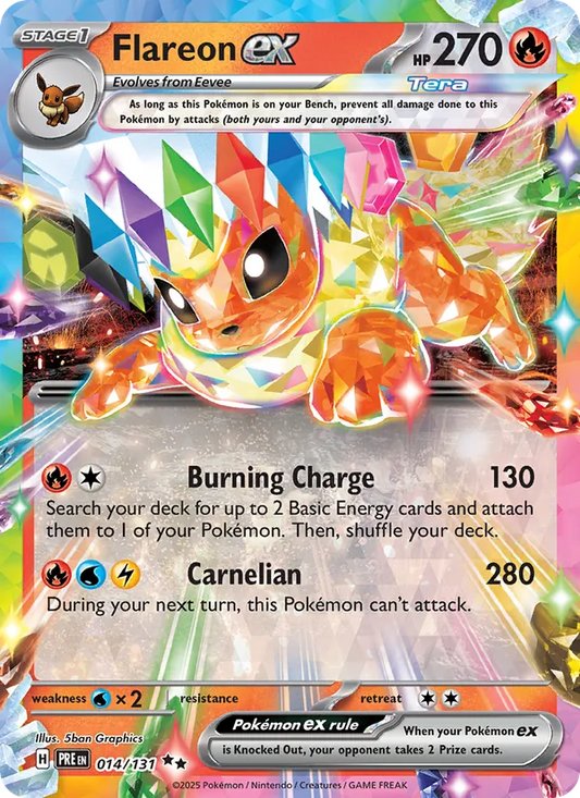 Flareon ex Holo 014/131 Prismatic Evolutions Pokémon Card